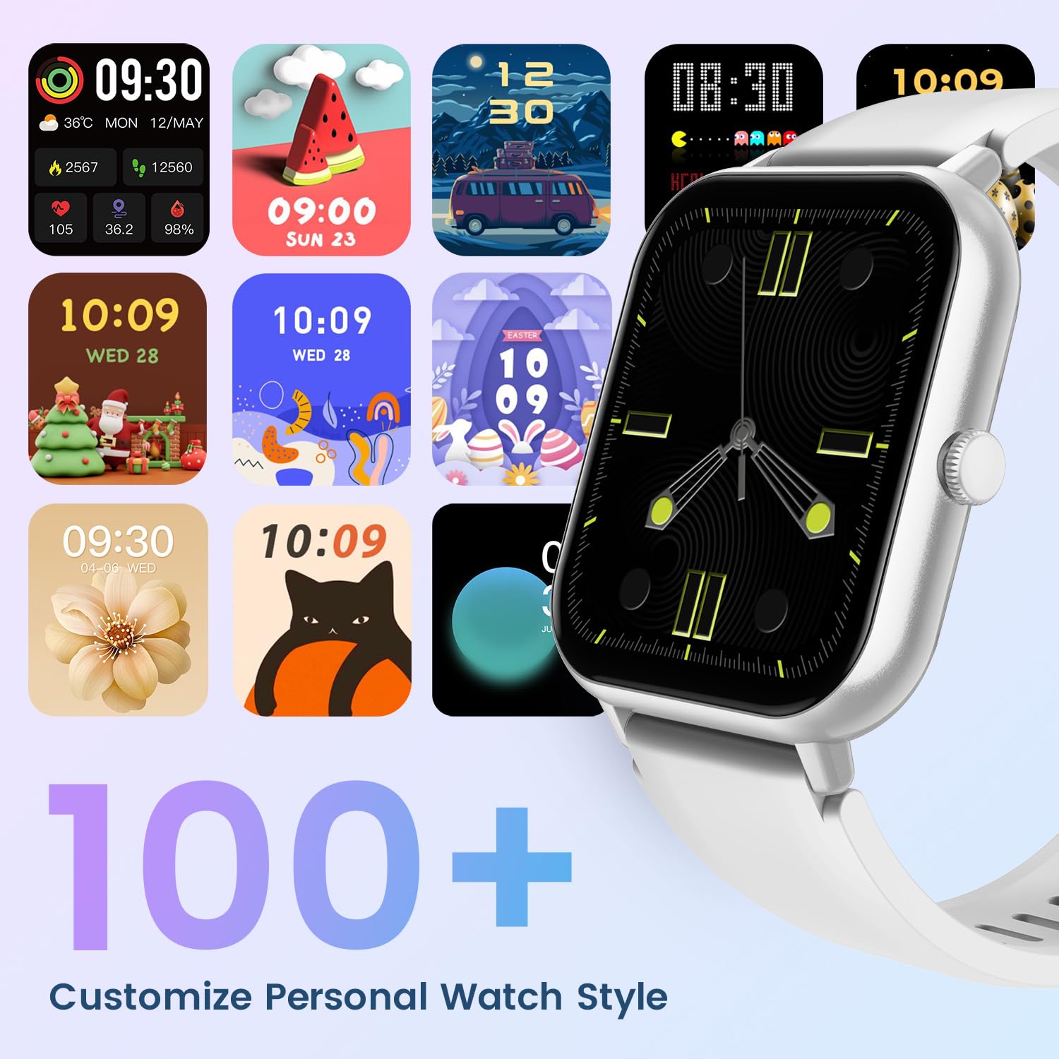 Smart Watch For Women Fitness Tracker: Grey Smartwatch With Bluetooth Call Blood Oxygen Blood Pressure Monitor Compatible With A